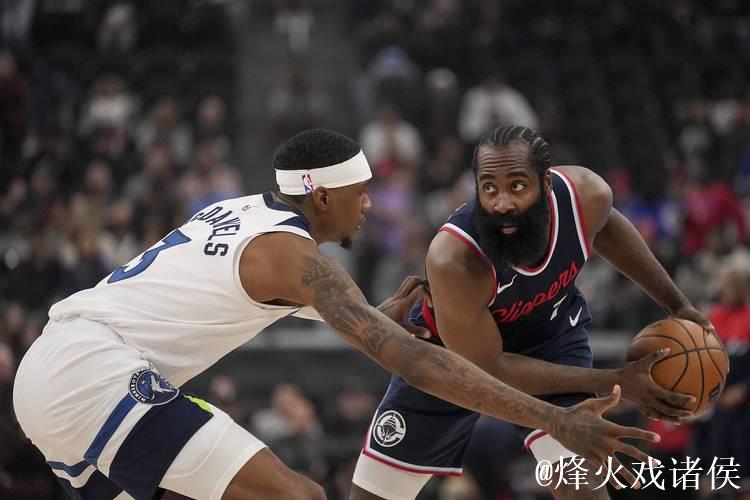 兰德尔砍下20分哈登手感冰凉 森林狼打破快船主场9连胜